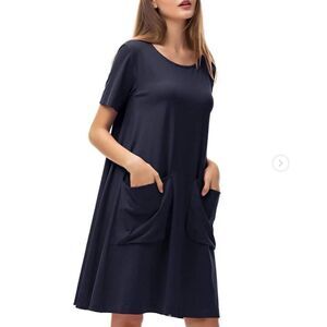 COS Black jersey A-line mini dress S